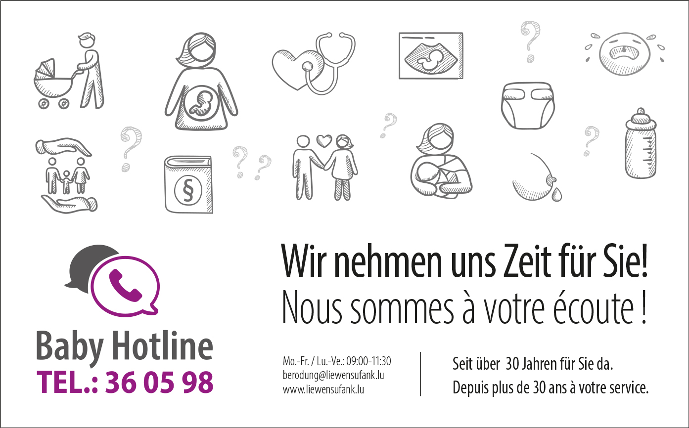 Baby Hotline Initiativ Liewensufank